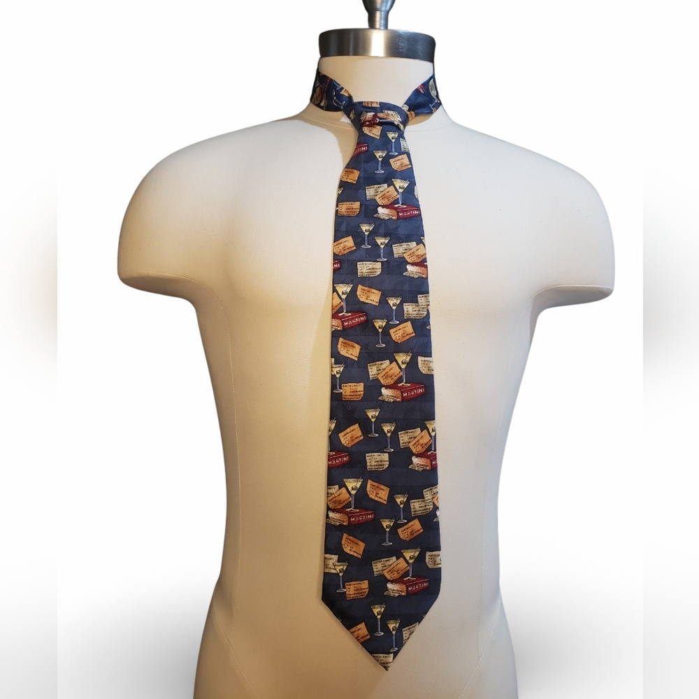 J. Riggings Mens Tie Martini Silk Made In USA 🇺🇸